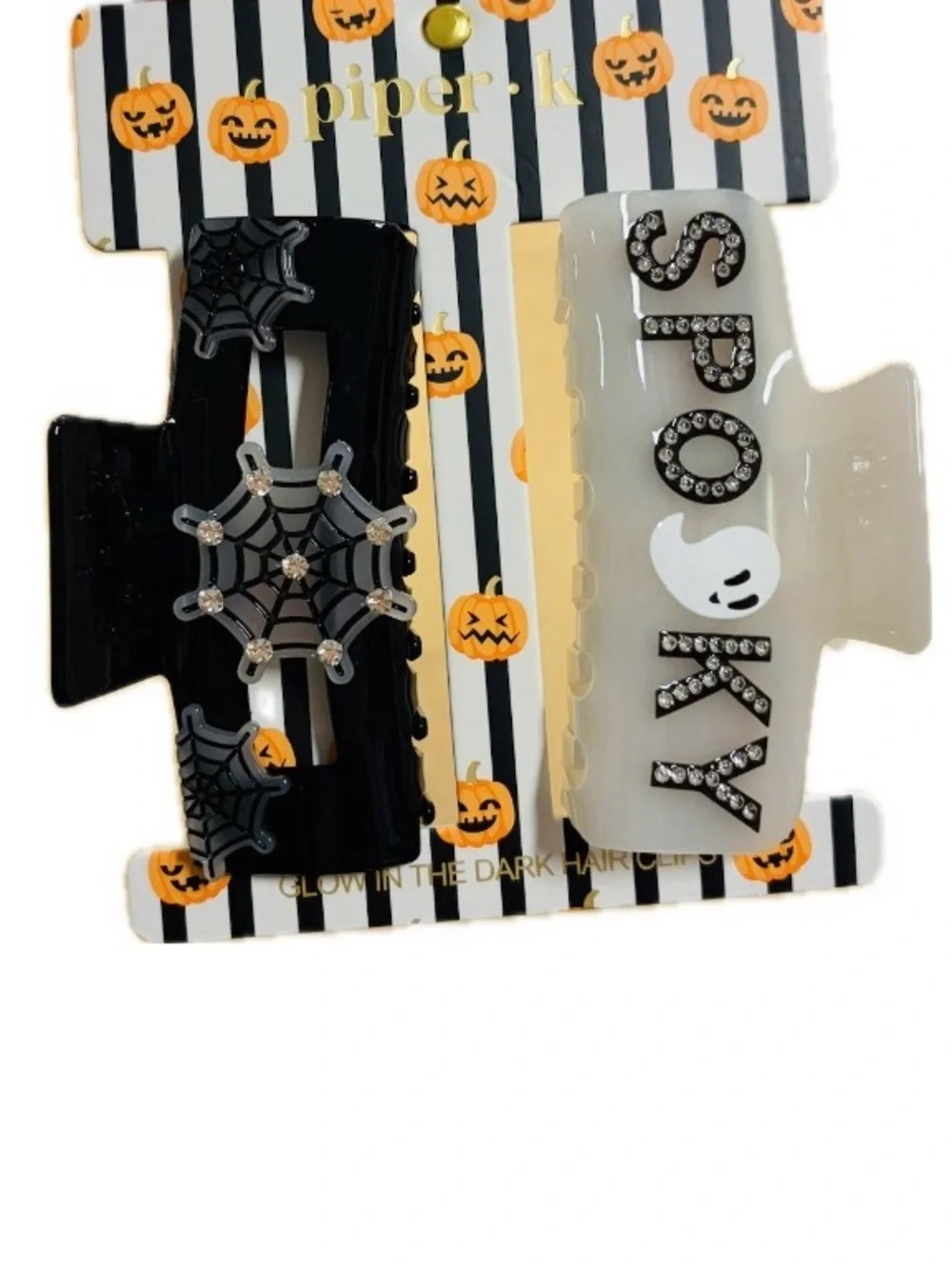 NWT ⚜️🖤⚜️ PIPER K Halloween Set of 2 Big Hair Claw Clips